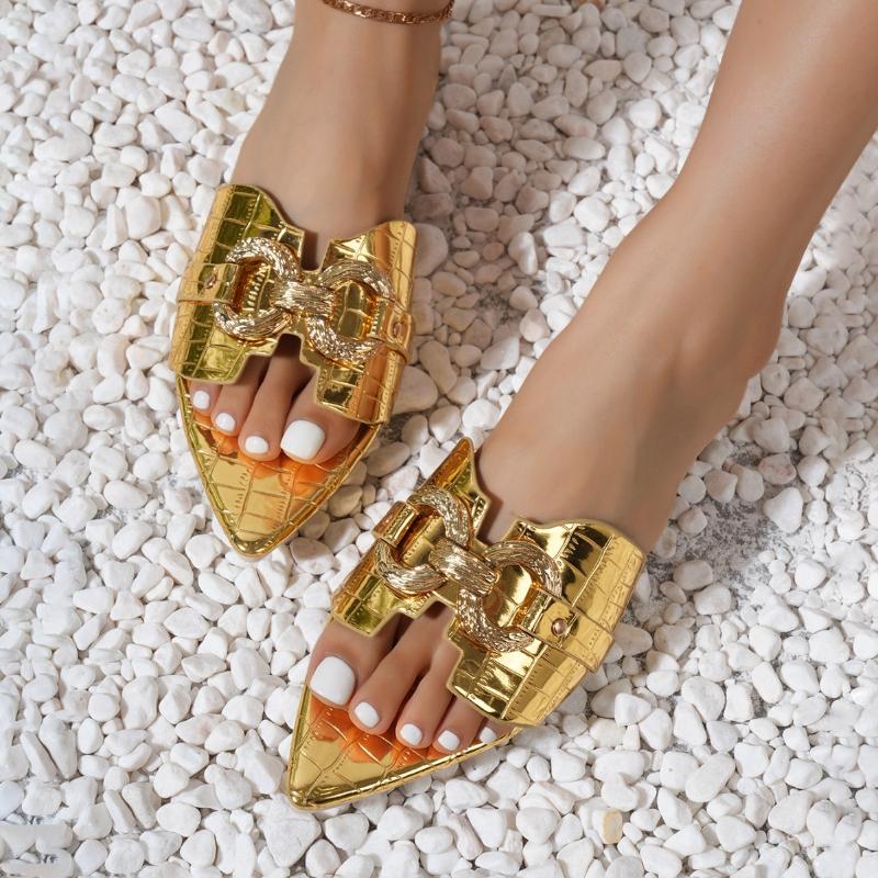 Fashion Fashion and Versatile Women's Sandals for Summer New Non Slip Flat Shoes Soft Soled Pointed Women's Slippers Zapatosdemujer