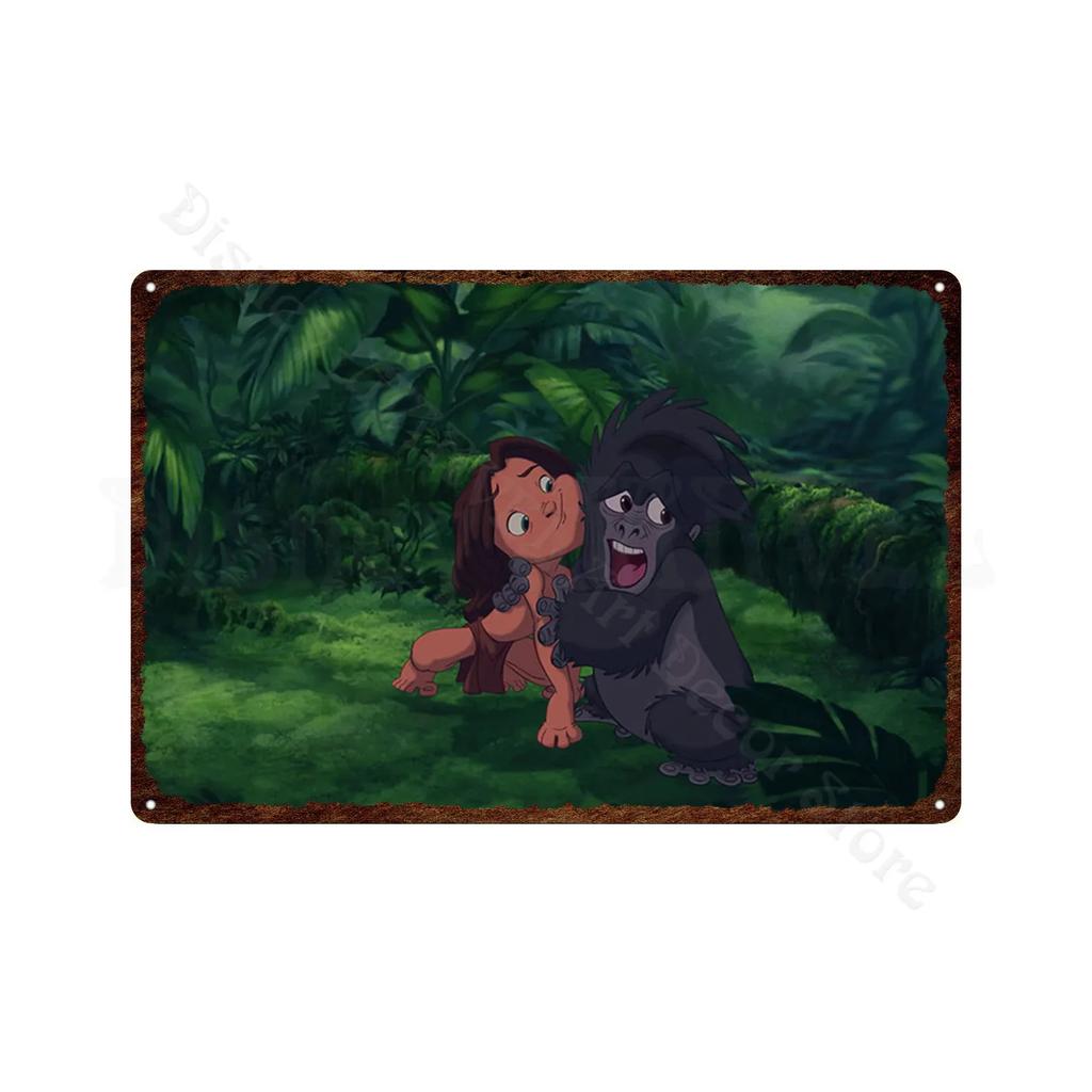 Tarzan Metal Poster Classic Animated Films Vintage Tin Sign Plate Metal Plaque Wall Art Stickers For Room Decor