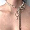 Xiaomi Pearl & Bow Beaded Choker: Stylish, Girly Clavicle Necklace