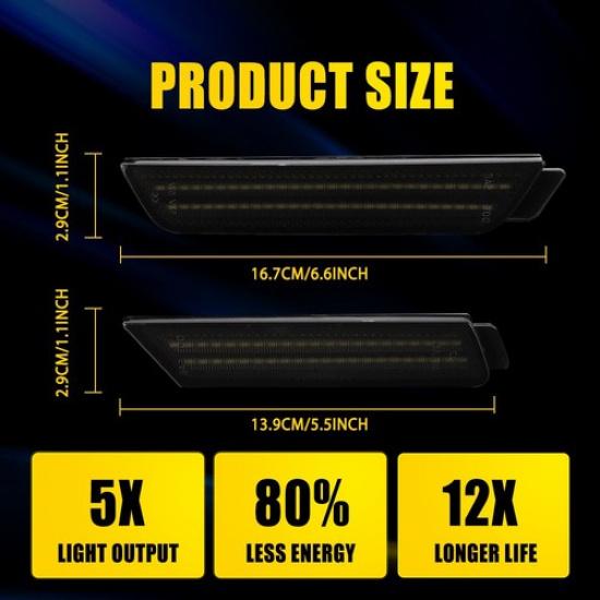 Flowing Amber White Red LED Blue Side Signal For Light 2010-2015 Chevy Camaro