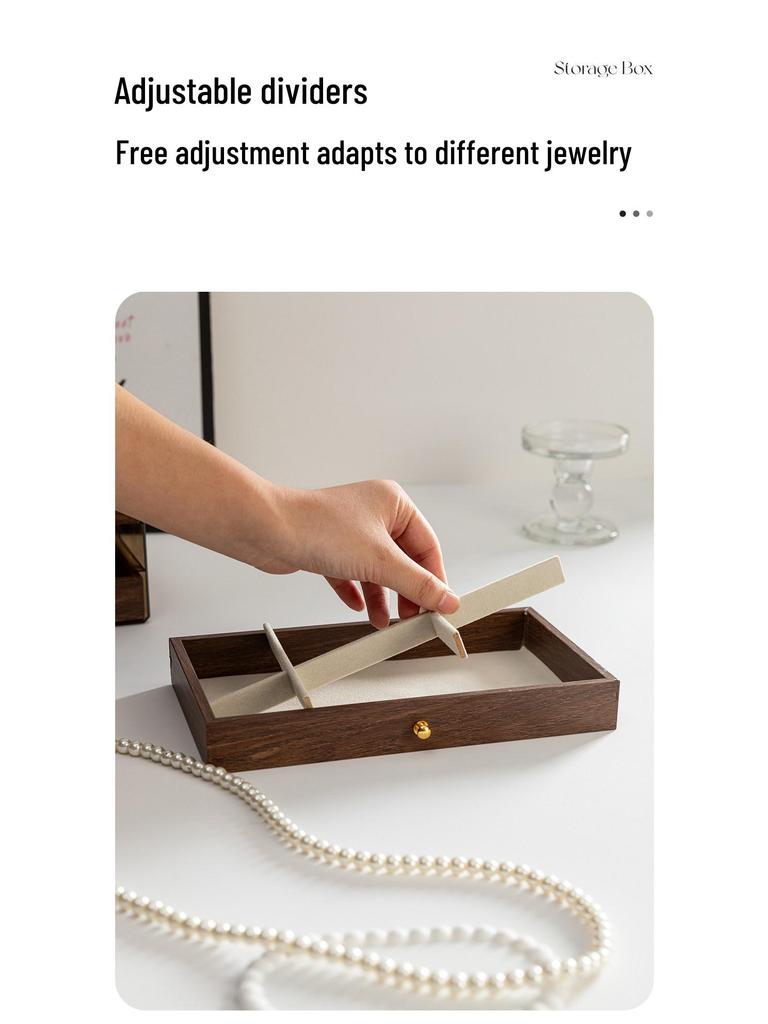 Retro Walnut Wood Jewelry Box: Organizer for Earrings, Rings, Bracelets, and Necklaces
