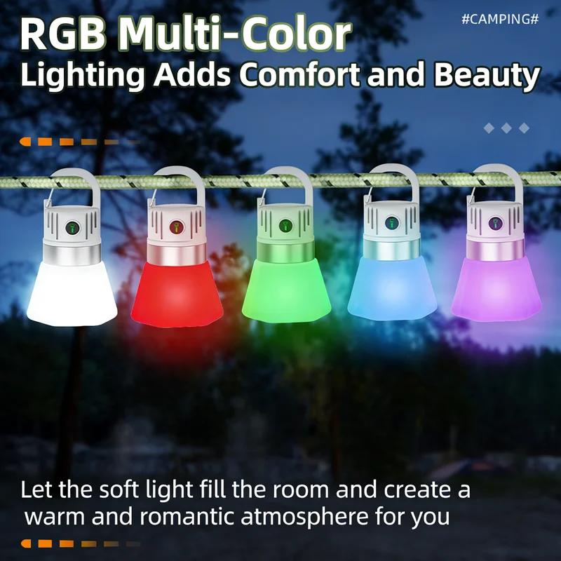 Handheld Flashlights Portable Outdoor Rechargeable Camping Light With Hook High Brightness Ipx4 Emergency Torch Night Lighting