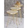 Nesting Table And Center Table Ellipse Set Gold Cream Wire