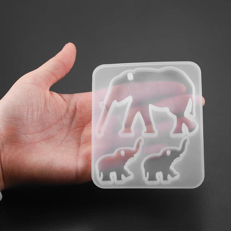 Animals UV Resin Silicone Mold Elephant Alpaca Polar Bear Pendant Key Chain Epoxy Resin Mould For DIY Jewelry Making Tool