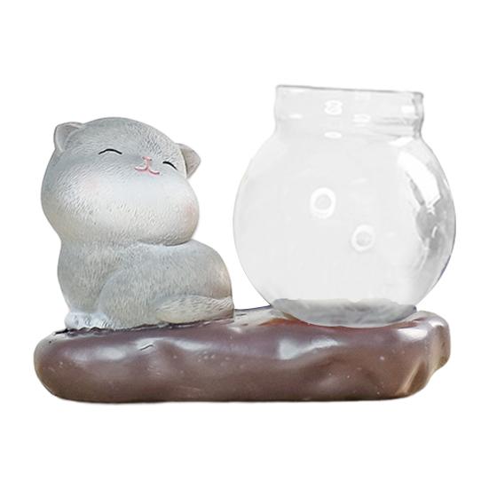 

Фигурка животного с вазой Чайный столик Мини-ваза для цветов Керамическая олень Кот