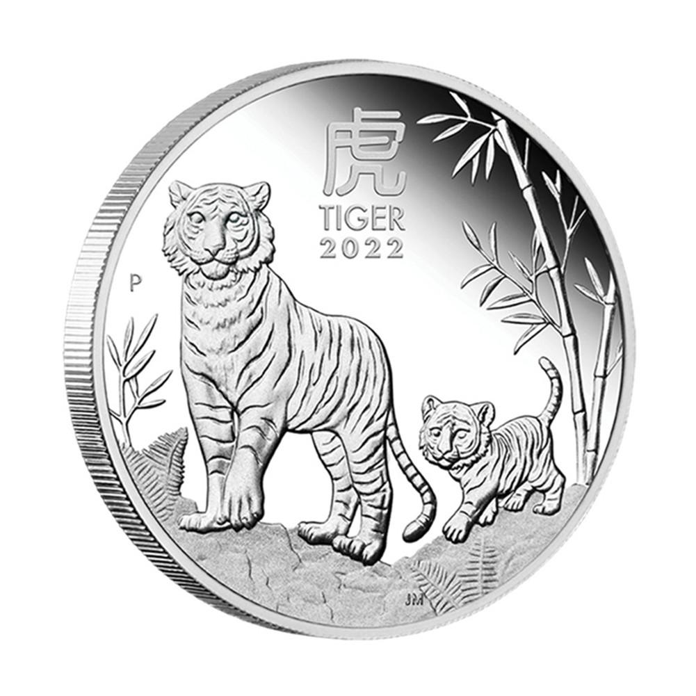

Metal 2022 Year Zodiac Animal Commemorative Coin Fine Carvings Clear Texture Portable Multi-purpose Commemorative Craft Home Decor Silver #1