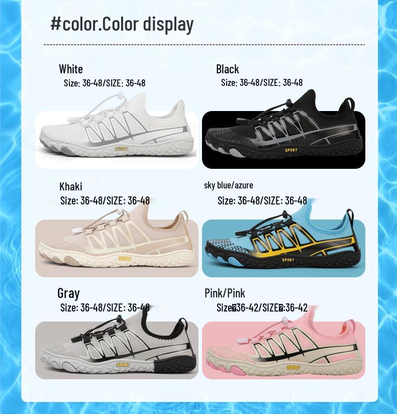 Unisex Quick-Dry Barefoot Swim & Snorkel Shoes - Beach, Diving, Trekking Slip-Ons