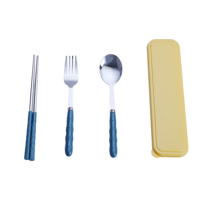 Portable 316 Stainless Steel Cutlery Set with Bamboo Handle