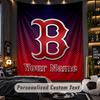 TapestryBoston Red Sox Custom Name Text Personalized Wall Hanging Tapestry Home Wall Decor