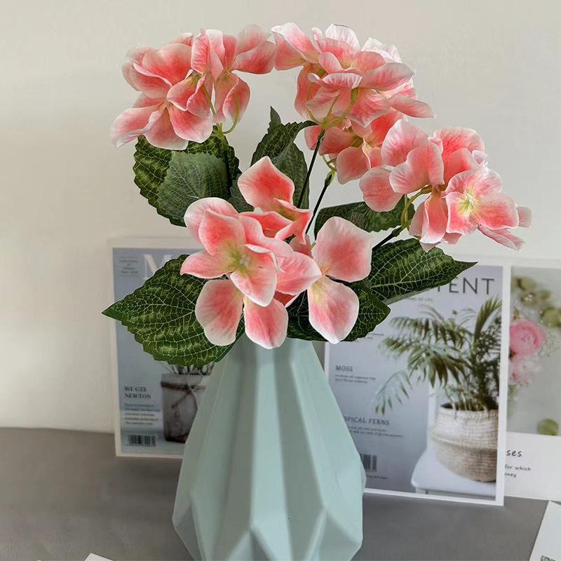 Новый букет гортензий 48 см, шелковая цветочная композиция, искусственные цветы для DIY, искусственные цветы для свадьбы