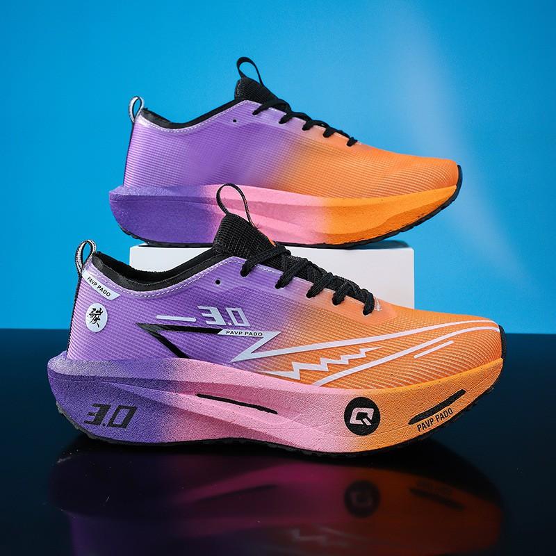 Mens Carbon Plate Running Shoes Marathon Racing Training Lightweight Breathable Low-Cut Road Trail Track
