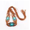 Metal Women Braided Belt Hand Woven Colourful Women's Belt Fashion Ethnic Bead Waistband  Skirt