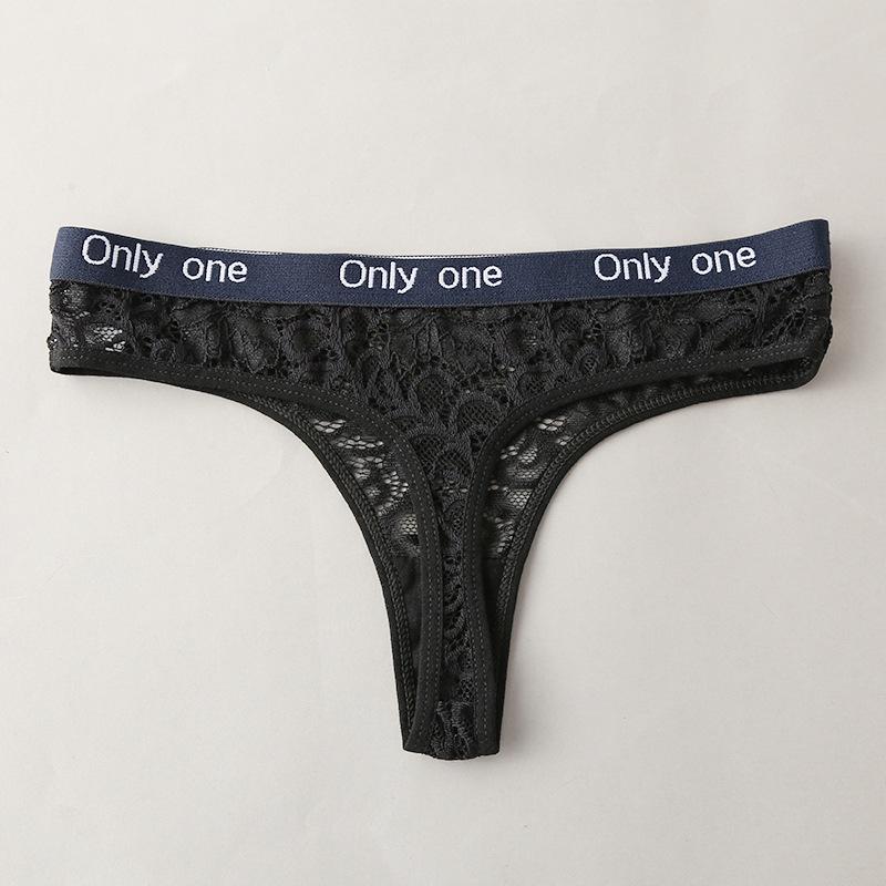

Женское нижнее белье сексуальное спортивное фитнес-письмо широкая талия низкая талия трусы женские бесшовные треугольные трусы стринги трусики S чёрный