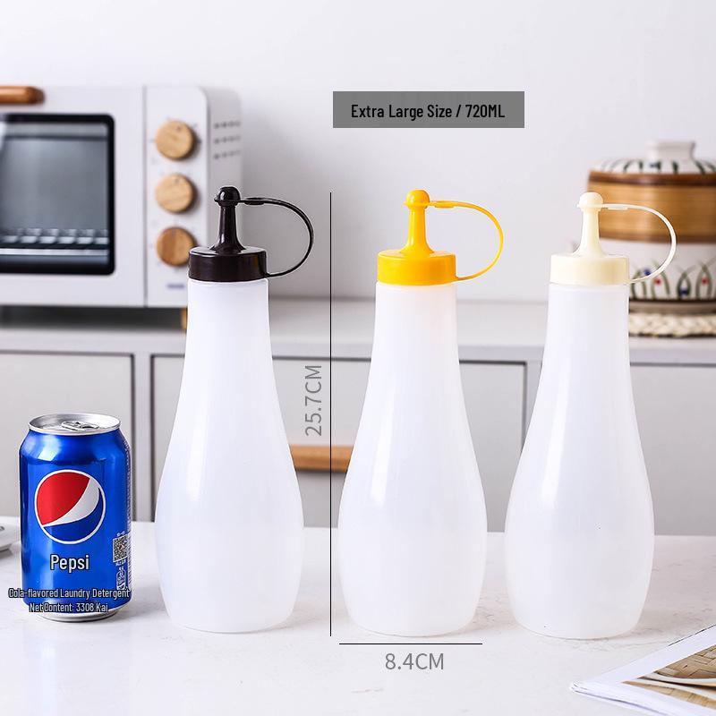 Household Squeeze Oil Bottle - Pointed Mouth for Kitchen Seasoning, Tomato Jam, Salad, or Commercial Use.