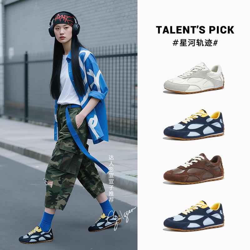 Wula Grass Pigskin Insole Genuine Leather Women's Autumn New Shoes Women's Shoes Commuter Casual Sports Shoes