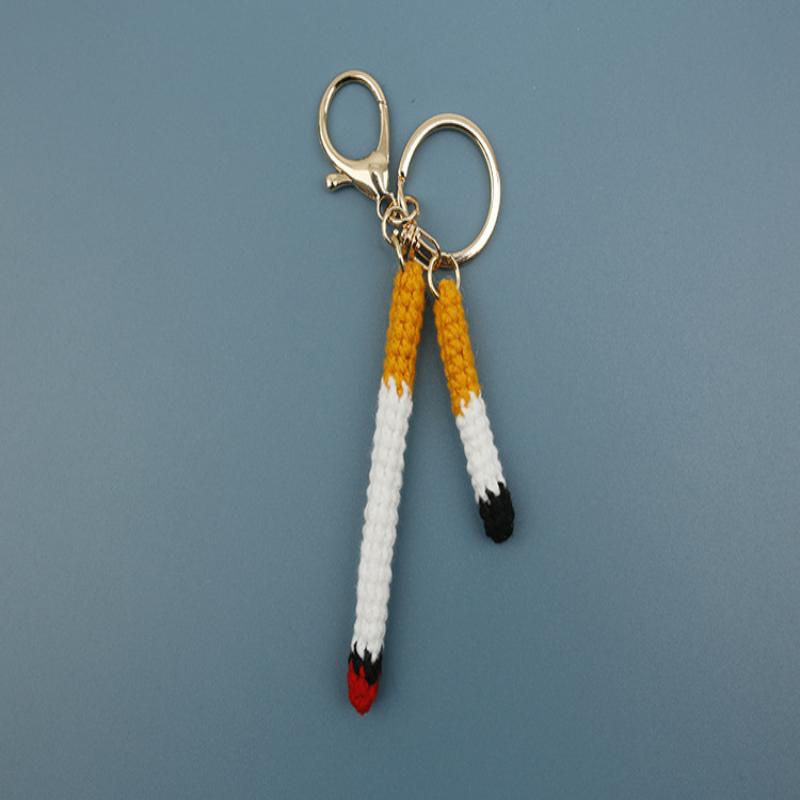Portachiavi Crochet Sigaretta Portachiavi Lavorati a Maglia Ciondolo Creativo per Borsa Accessori Portachiavi