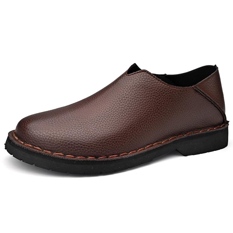 Genuine Leather Mens Shoes Summer New Men Casual Shoes Business Male Loafers Driving Shoes Soft Flats Comfortable Slip-On Flats