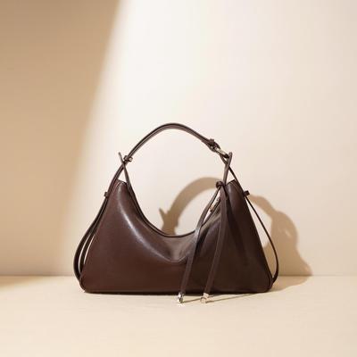 Borsa a tracolla da donna alla moda 2025 in vera pelle a forma di mezzaluna