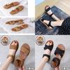 Casual Pu Flat Sandals With Water Drip Embellishments For Women