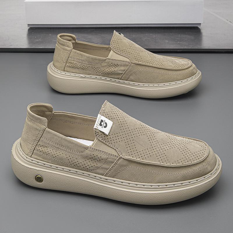 Summer Casual Shoes For Men Breathable Round Toe Slip-on Shoes Man Comfortable Platform Men's Driving Shoes Zapatos Para Hombre