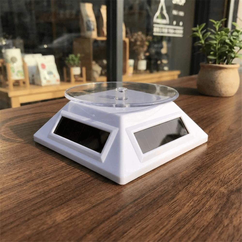 Compact Design Solar Turntable 360 Degree Rotation Revolving Platform Retail Showcase