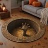 Halloween Round Non Slip Rug With Horrible Printed Design For Living Room Decor