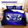 Canterbury Bulldogs Pattern Bedding Set Quilt Cover Pillowcase Home Decor Gift (1 * Duvet Cover + 2 * Pillowcase, Without Core)