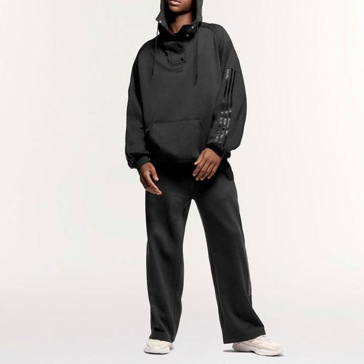 adidas Originals X Ivy Park FW23 Unisex Knit Track Pants With Side Snap Buttons Three Stripes Black IK9633