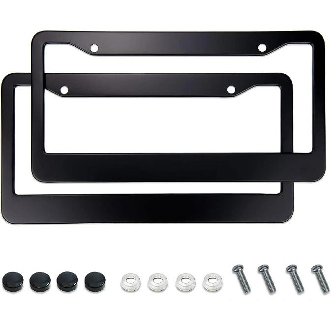 1/2Pcs Stainless Steel License Plate Bracket Bracket Car Label Frame Universal License Plate Frame American License Plate Frame License Plate Covers