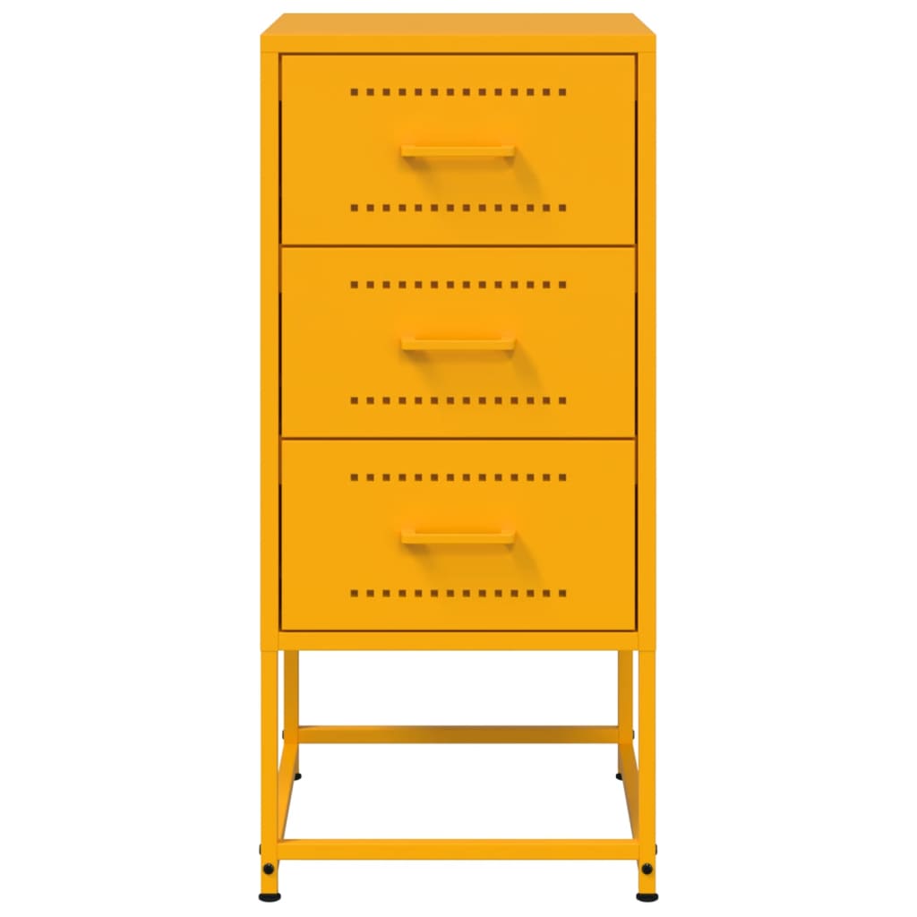 Nightstands 2 pcs Mustard Yellow 36 x 39 x 78 cm Steel