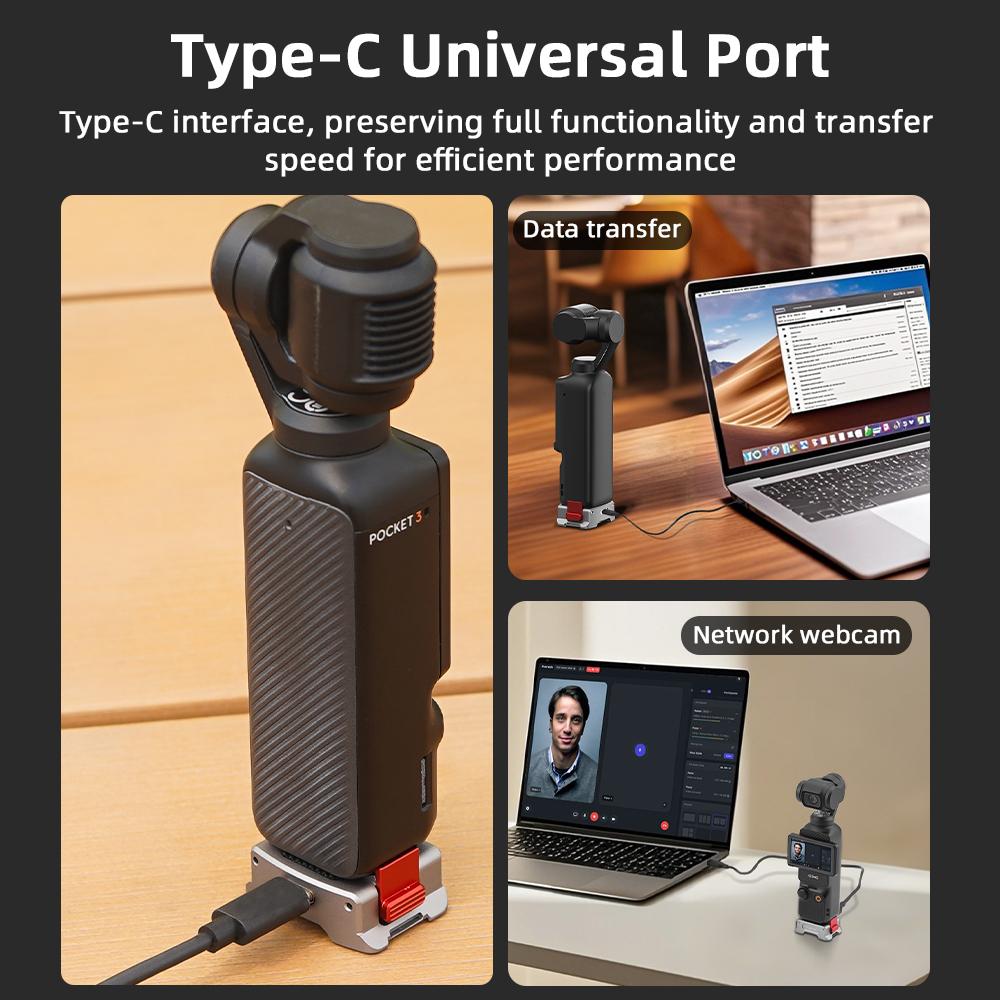 Flymile Multifunction Charging Base for DJI OSMO Pocket 3 Upright Charging Base Quick Release Mount Adapter Camera Accessories