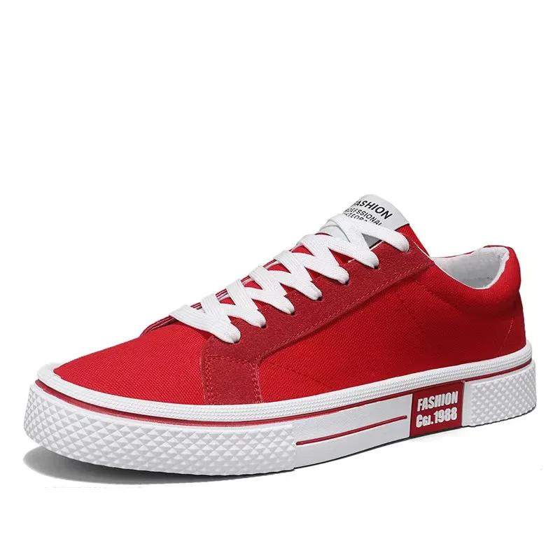 Men's Shoes Fashion Red Canvas Shoes Man Classic Low-top Sneakers Harajuku Hip Hop Skate Shoe Vulcanized Shoes Tenis Masculino