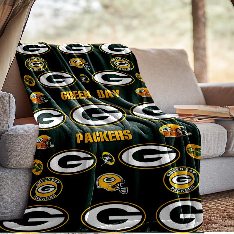 Green Bay Packers Logo Decke Outdoor Flanelldecke für Camping, Wandern, Gartenpartys, Picknick-Zubehör, Geschenk für Familie und Freunde