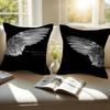 Black White Angel Wings Pillow Gifts Home Office Furnishings Bedroom Sofa Car Cushion Cover Case 45x45cm