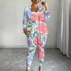 Plus Size Floral Print 3 Piece Outfit, Long Sleeve Open Front Cardigan Cami Top Leggings Set for Women