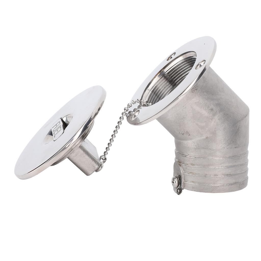 Palivová palubní plnička lodi s bezklíčovým uzávěrem 45 stupňů 50 mm 2 palce Mořské zrcadlově leštěné kování z nerezové oceli 316 Úhlové