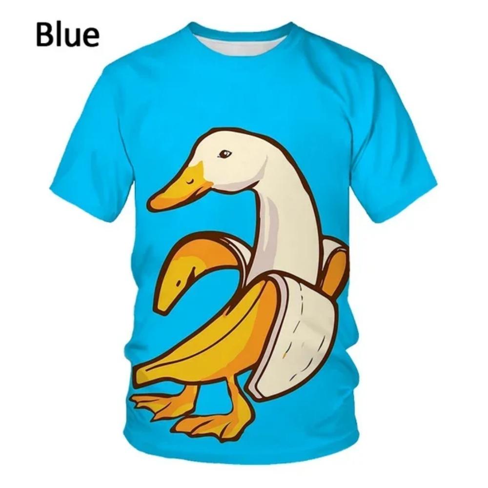 Funny Summer T-Shirt Round Neck Tops Fashion Casual Short Sleeve New Design Banana 3D Print Men's Cool T-Shirt Unisex Clothing