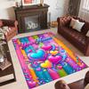 Hearts Theme Crystal Velvet Floor Rug Personalized Custom Name Text Warm Carpet Home Decoration