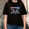 Gladiators Logo T-Shirt Neon Dreieck Grafik T-Shirt Futuristisches Metallisches Oberteil