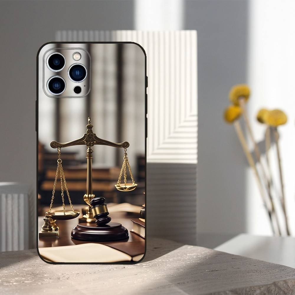 Law Lawyer Judge Justice For iPhone 13,17,11,12,16,14,15,Plus,Pro Max,XS,X,XR,SE,Mini,8,7,Soft Silicone Black Phone Case