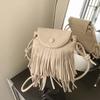 Fringe Design Crossbody Shoulder Bag with Adjustable Strap Leather Shoulder Bag Trendy Versatile for Women for Autumn and Winter