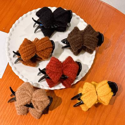 1pc Bow Shaped Bun Head, Grab Clip, Ponytail, Hair Accessory, Internet Famous Hair Clip, Autumn and Winter Clip Headband