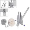 10 Lbs Steel Slide Anchor Hot-Dipped Anchor Kit Chain&Rope Set Silver For Boat