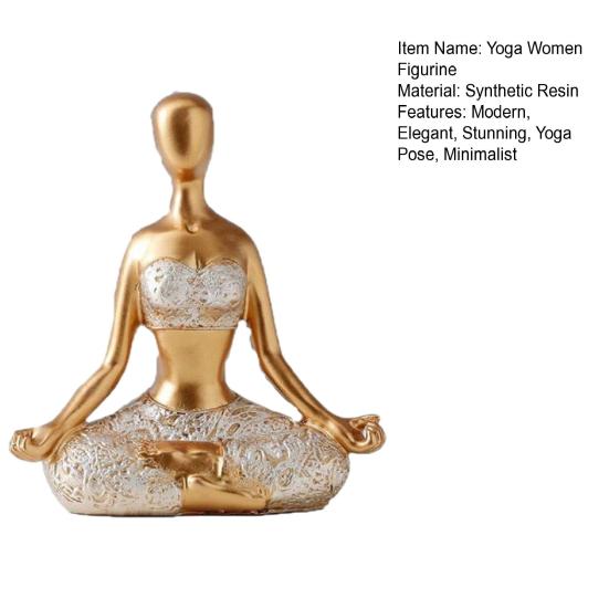 Meditation Lady Statue, Modern Yoga Pose Women Figurine, Zen Meditation Female Sculpture for Office, Living Room, Desktop Decor