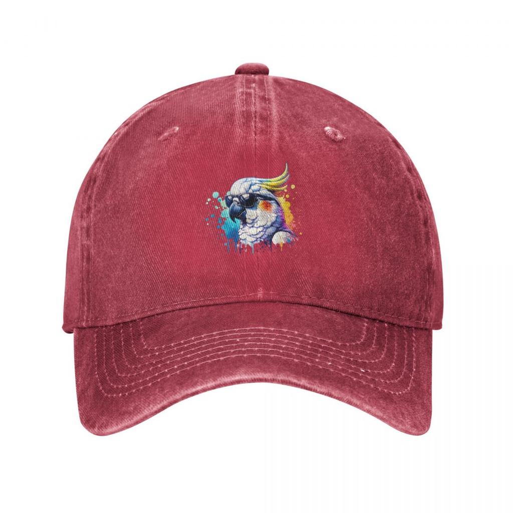Watercolor Cockatoo Wearing Sunglasses Baseball Cap Sun Hat For Children Wild Ball Hat Cute Unisexs Caps Womens