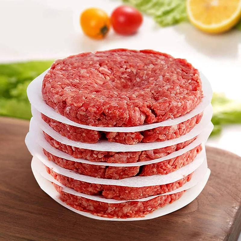 100pcs 4.33 inch Hamburger Patty Paper Round Wax Paper Sheet for Burger Press Baking Cake Baking Separate  Patty Oil Paper