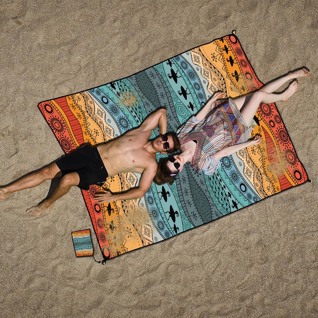 Bohemia Beach Blanket Sandproof Waterproof Beach Mat Quick-dry Outdoor Holiday Picnic Blanket for Travel Hiking Sports