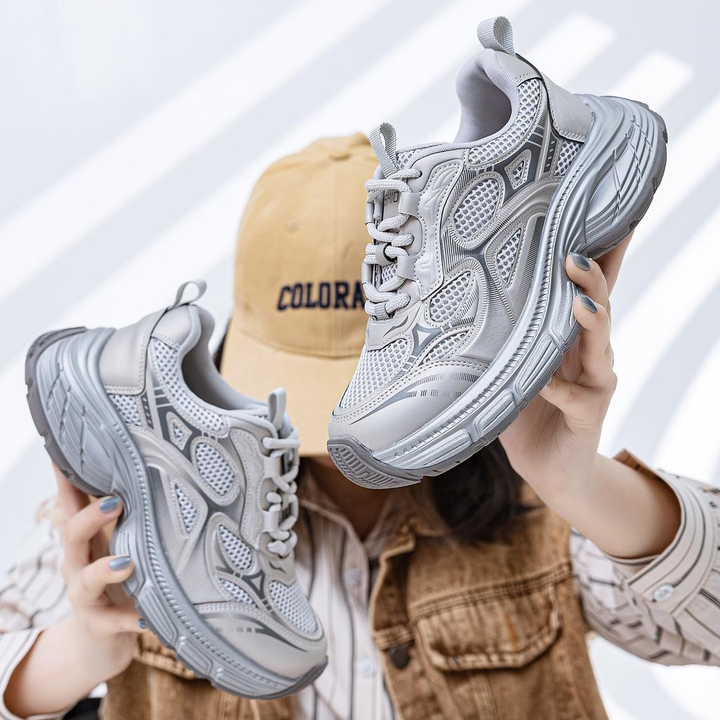 Fall Into the Nebula Spring 2025 New Trend Mesh Retro Breathable Dad Shoes Women's Platform Heightening Casual Shoes