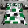 Homewish Geometric Checkered Duvet Cover Set, Abstract Plaid Bedding Set, Minimalist Simple Art Comforter Cover Set