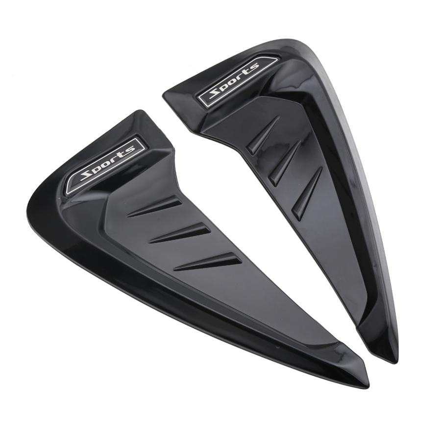 2 Pièces 3D Noir Universel Véhicule Aile Latérale Ouïe Garniture Couvercle Autocollant Gauche+Droit